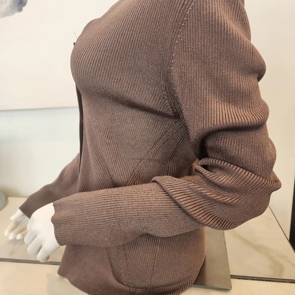 ANN TAYLOR NWTO,BEAUTIFUL BROWNISH/ DARK TAUPE DRESSY CARDIGAN SIZE XL